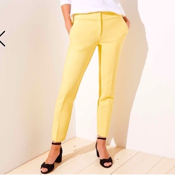 LOFT Pants - LOFT Marisa Skinny Ankle Dress Pants Buttercream Yellow Size 8